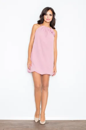 Rochie de dama vara - roz - poliester - design elegant