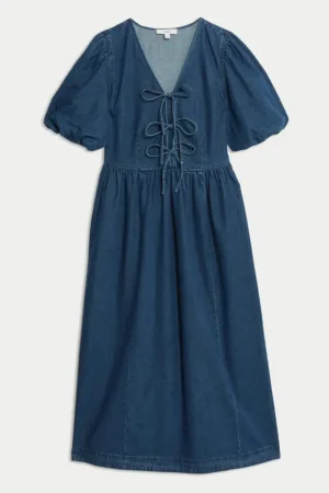 Rochie de denim cu decolteu in V
