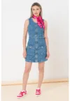 Rochie de denim cu fermoar - fara maneci