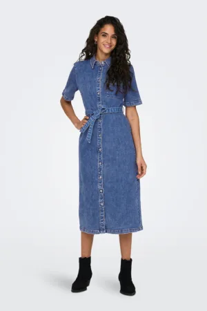 Rochie de denim cu nasturi