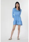 Rochie de jerseu cu decolteu in V si buline
