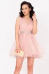 Rochie de ocazie baby-doll piersica Beatrix din tulle