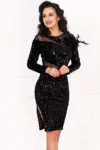 Rochie de ocazie cambrata cu paiete negre