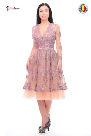 Rochie de ocazie clos din broderie pretioasa