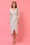 Rochie de ocazie conica cu aspect petrecut