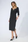 Rochie de ocazie cu bretele subtiri si crepeu Ninette Neagra