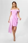 Rochie de ocazie cu bretele subtiri si falduri Asella Lila