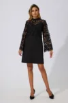 Rochie de ocazie cu broderie si paiete Debora Neagra