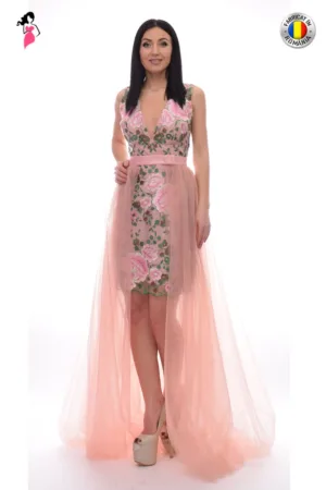 Rochie de ocazie cu trena detasabila