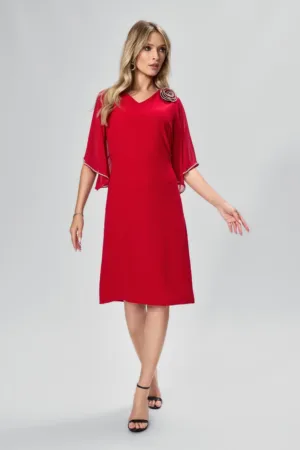 Rochie de ocazie din crepe si voal cu strass-uri Susan Rosie