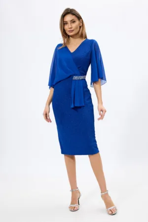 Rochie de ocazie din licra cu glitter Vanity Albastra