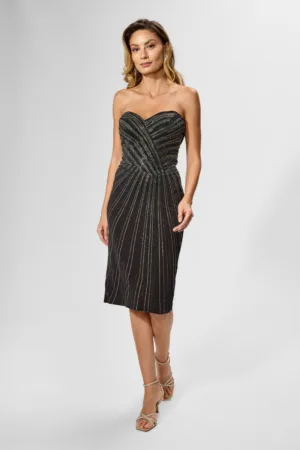 Rochie de ocazie din licra cu strass-uri Flavour Neagra