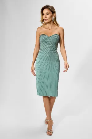 Rochie de ocazie din licra cu strass-uri Flavour Vernil