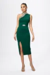 Rochie de ocazie din neopren cu strass-uri Fahima Verde