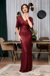 Rochie de ocazie din paiete cu decolteu in V Imperial Bordo