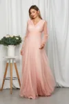 Rochie de ocazie din tull cu dantela Dinasty Peach