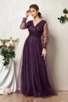 Rochie de ocazie din tull cu dantela Dinasty Violet