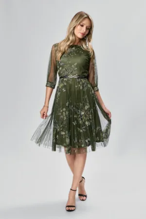 Rochie de ocazie din tull cu imprimeu floral Edna Kaki