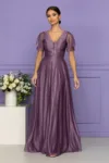 Rochie de ocazie din voal cu glitter Atlanta Lila