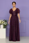 Rochie de ocazie din voal cu glitter Atlanta Violet