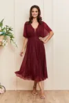 Rochie de ocazie din voal cu glitter Darling Bordo