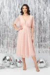 Rochie de ocazie din voal cu glitter Darling Peach