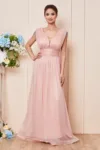 Rochie de ocazie din voal cu glitter Florence Peach