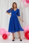 Rochie de ocazie din voal cu glitter Nicolette Albastru Regal