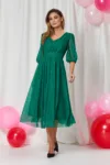 Rochie de ocazie din voal cu glitter Nicolette Verde Deschis
