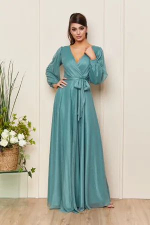 Rochie de ocazie din voal cu glitter Ophelia Vernil