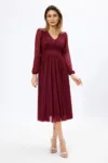 Rochie de ocazie din voal cu glitter Wilma Bordo