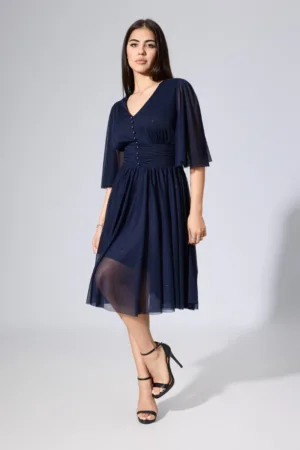 Rochie de ocazie din voal cu sclipici Felicity Bleumarin