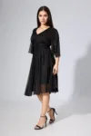Rochie de ocazie din voal cu sclipici Felicity Neagra