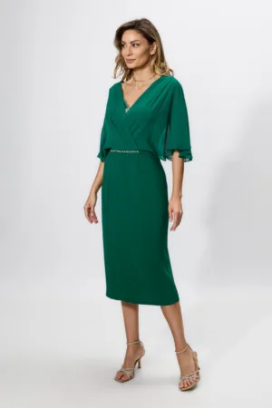 Rochie de ocazie din voal cu strass-uri Manuelle Verde