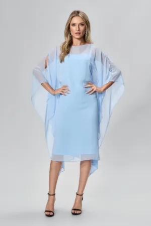 Rochie de ocazie din voal cu strass-uri Maureen Bleu