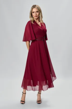 Rochie de ocazie din voal cu strass-uri in talie Justine Bordo
