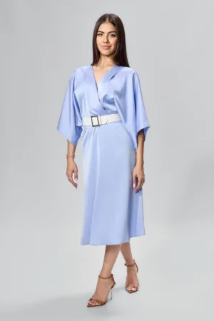 Rochie de ocazie in clos cu maneci supradimensionate Elwisia Bleu