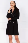 Rochie de ocazie neagra tip sacou Nadina decorata cu strassuri