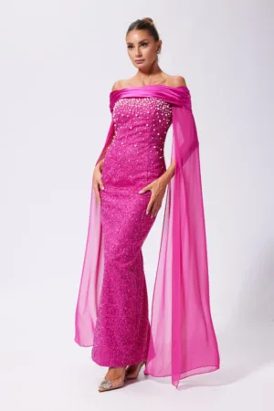 Rochie de ocazie premium Kaluda Fucsia