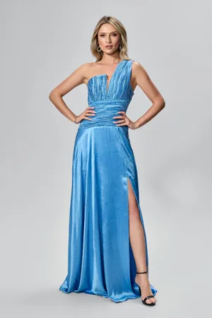 Rochie de ocazie premium cu model one shoulder Noblissima Bleu