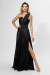 Rochie de ocazie premium cu model one shoulder Noblissima Neagra