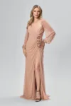 Rochie de ocazie premium din tull cu flori 3D Attitude Nude