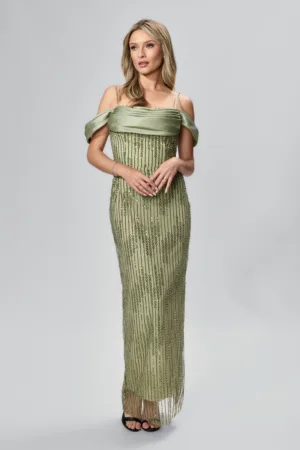 Rochie de ocazie premium  din tull cu paiete Luziana Vernil