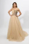 Rochie de ocazie premium din tull cu strass-uri Miracle Nude