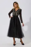 Rochie de ocazie premium din tull si dantela Daytona Neagra