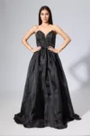 Rochie de ocazie premium din voal cu strass-uri la bust Esplendida Neagra