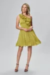 Rochie de ocazie premium tip baby doll cu model one shoulder Dorentina Fistic