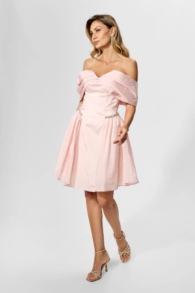 Rochie de ocazie premium tip baby doll cu strass-uri Lissa Rose