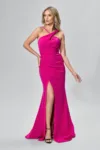 Rochie de ocazie premium tip sirena cu model petrecut Beyonce Fucsia
