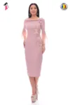 Rochie de ocazie sau de zi dreapta cu broderie aplicata manual
